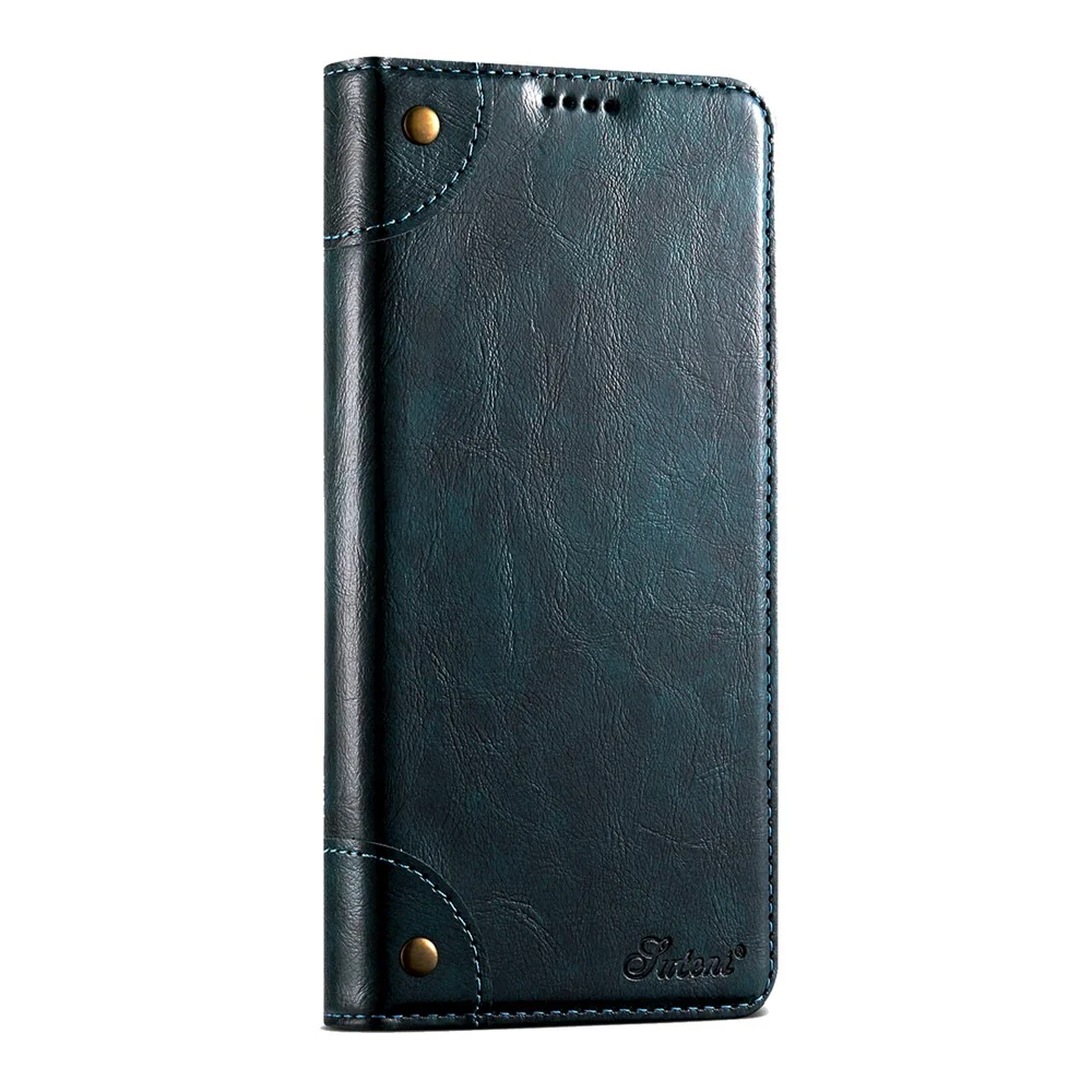 SUTENI For iPhone 17 Pro Max Case PU Leather Stand Wallet Phone Cover - Blue - Image 8