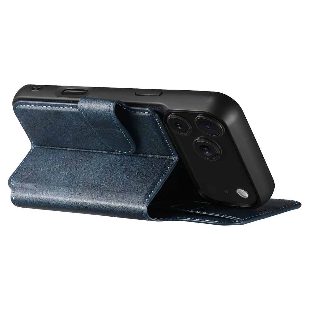 SUTENI Q-05 For iPhone 17 Pro Max Wallet Case 2 in 1 Detachable Leather Flip Phone Cover with Stand - Blue - Image 3