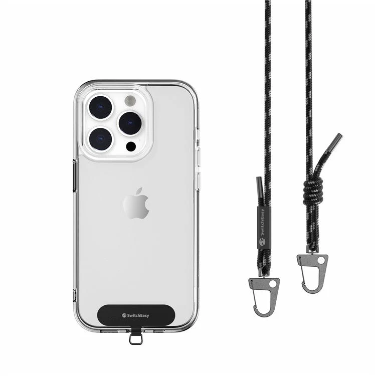 SWITCHEASY Metal Tether Tabs for Cell Phones Adjustable Strap Slim 6mm Nylon Lanyard - Black - Image 2