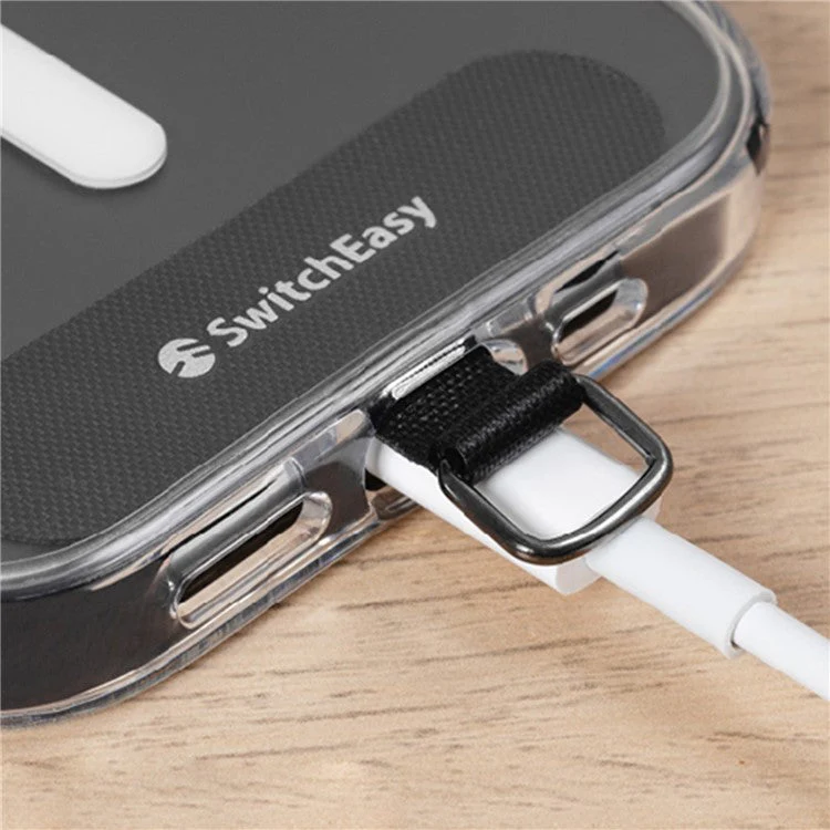 SWITCHEASY Metal Tether Tabs for Cell Phones Adjustable Strap Slim 6mm Nylon Lanyard - Black - Image 8