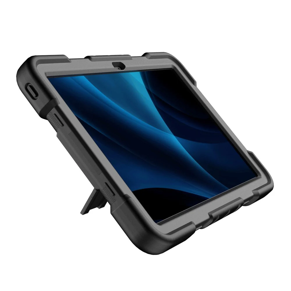 Tablet Case For Lenovo Tab M11 TB330FU 331FC / K11 / Xiaoxin Pad 11 2024 PC + Silicone Shockproof Protective Cover with Kickstand - Black - Image 2
