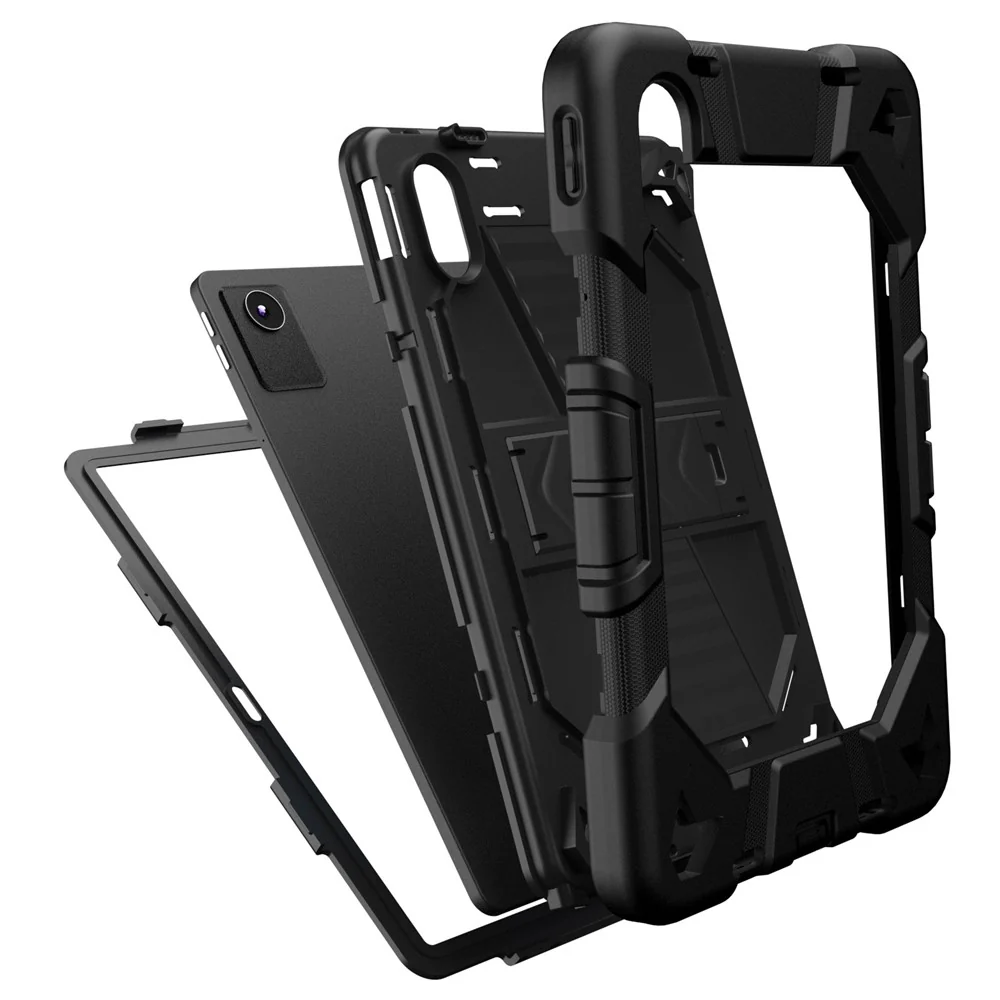 Tablet Case For Lenovo Tab M11 TB330FU 331FC / K11 / Xiaoxin Pad 11 2024 PC + Silicone Shockproof Protective Cover with Kickstand - Black - Image 6