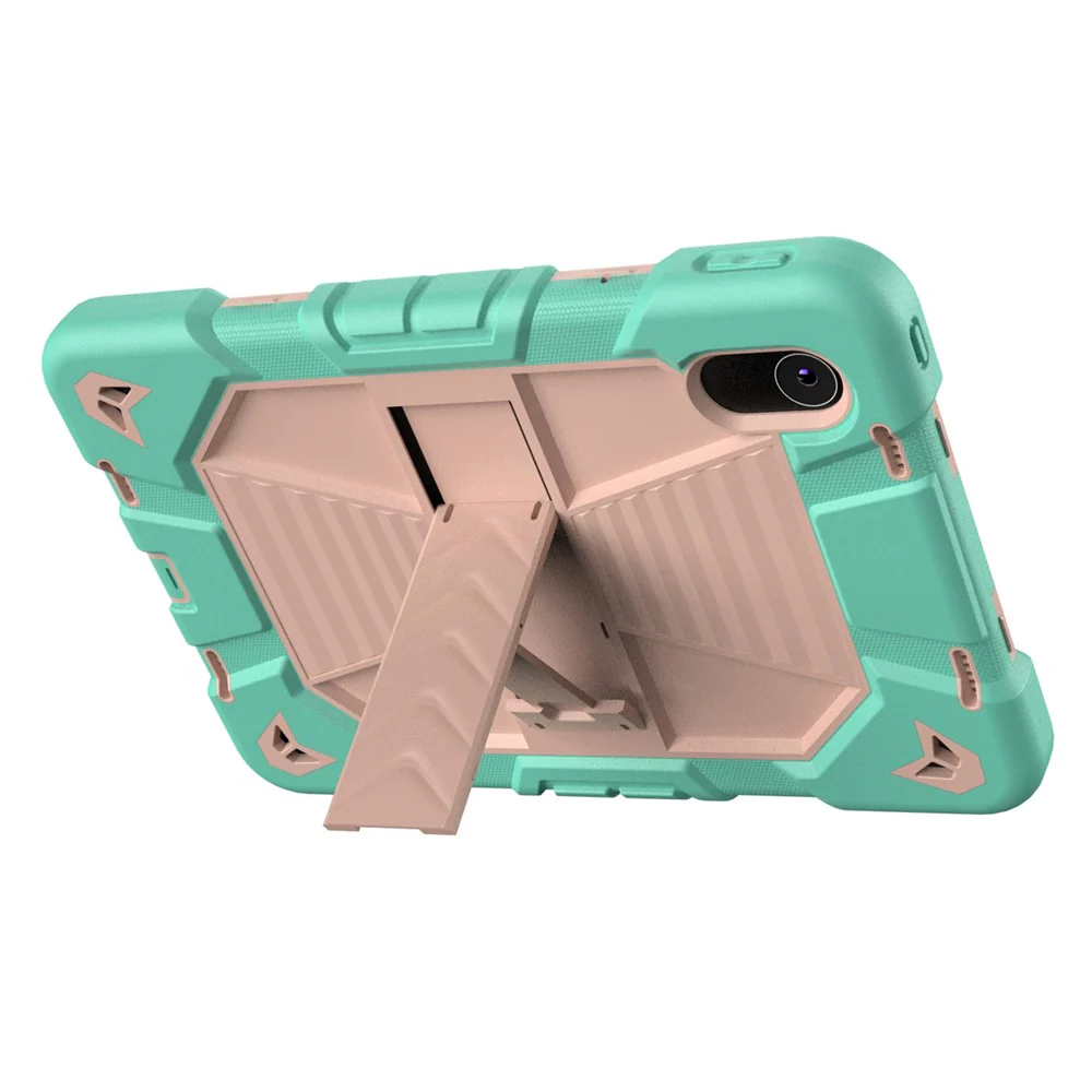 Tablet Case For Lenovo Tab M11 TB330FU 331FC / K11 / Xiaoxin Pad 11 2024 PC + Silicone Shockproof Protective Cover with Kickstand - Green + Pink - Image 3