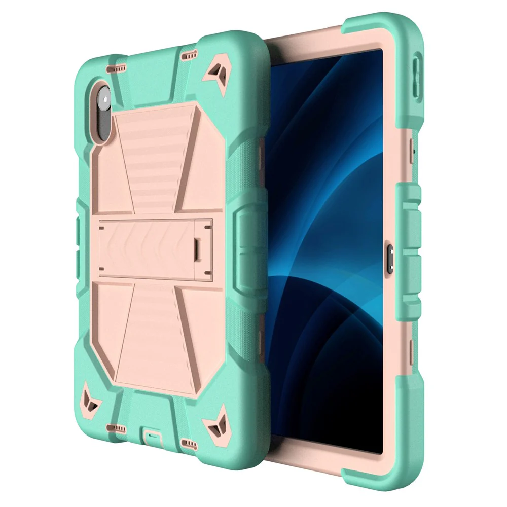 Tablet Case For Lenovo Tab M11 TB330FU 331FC / K11 / Xiaoxin Pad 11 2024 PC + Silicone Shockproof Protective Cover with Kickstand - Green + Pink - Image 7