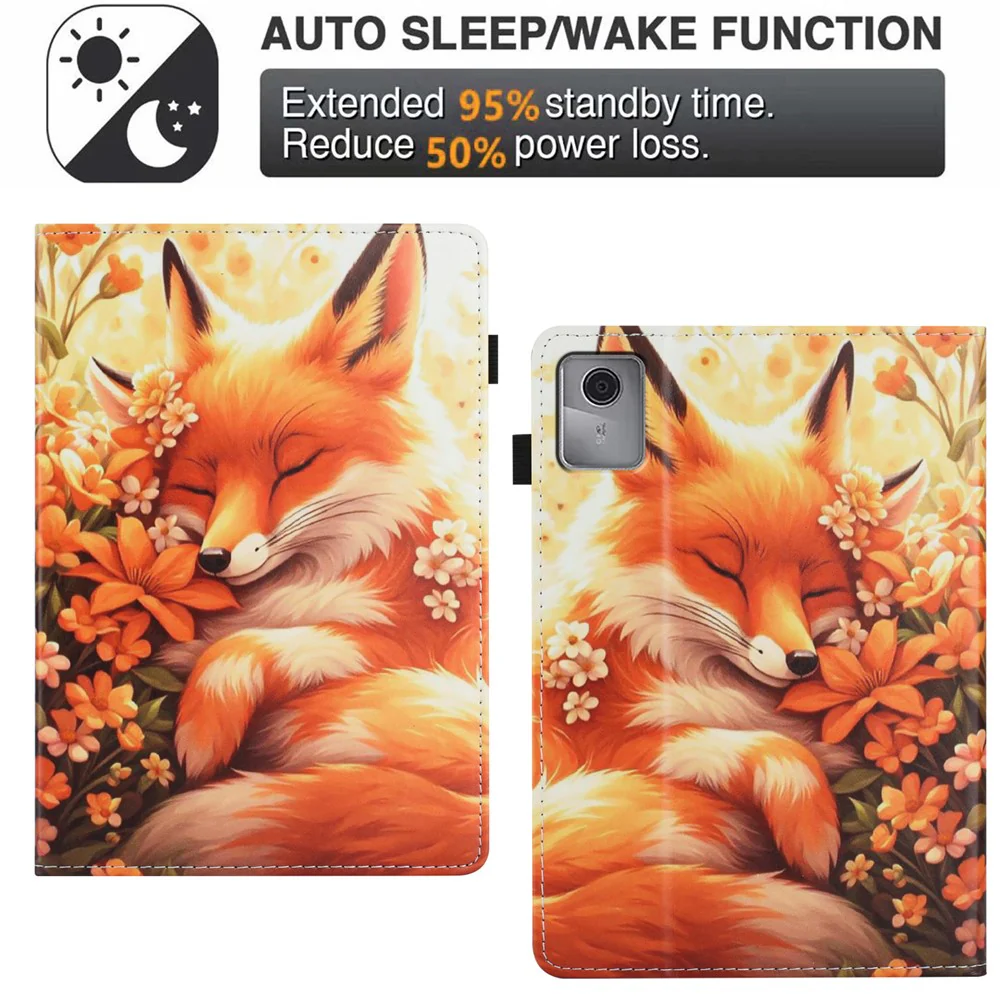 Tablet Case For Lenovo Tab M11 / Xiaoxin Pad 11 2024 Pattern Leather Cover with Auto Sleep / Wake, Card Holder - Musical Note Cat - Image 6