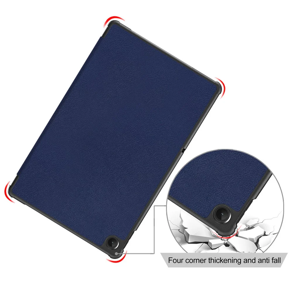 Tablet Covering Shell for Lenovo Tab M10 Plus (3rd Gen) / Xiaoxin Pad 2022 10.6 inch 125FTB-128F PC+PU Leather Trifold Stand Tablet Case - Dark Blue - Image 7
