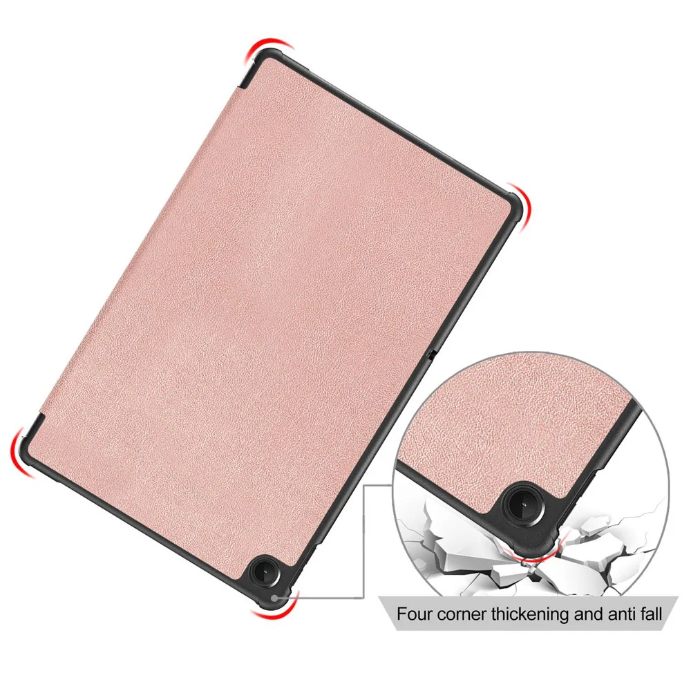 Tablet Covering Shell for Lenovo Tab M10 Plus (3rd Gen) / Xiaoxin Pad 2022 10.6 inch 125FTB-128F PC+PU Leather Trifold Stand Tablet Case - Rose Gold - Image 7