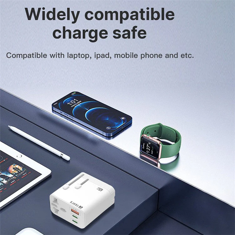 TGVI'S Universal Series PD 65W Global Charger GaN Wall Charger Adapter - Image 6