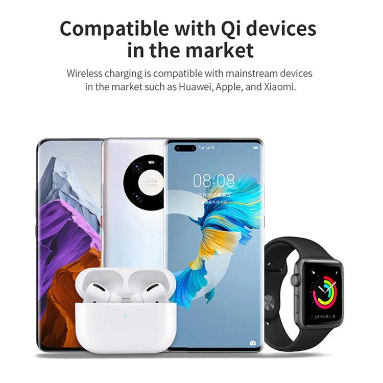 TH03 For Apple Watch / AirPods / Cellphone 3-in-1 Desktop Charging Stand 15W Magnetic Wireless Charger - Black - Image 3