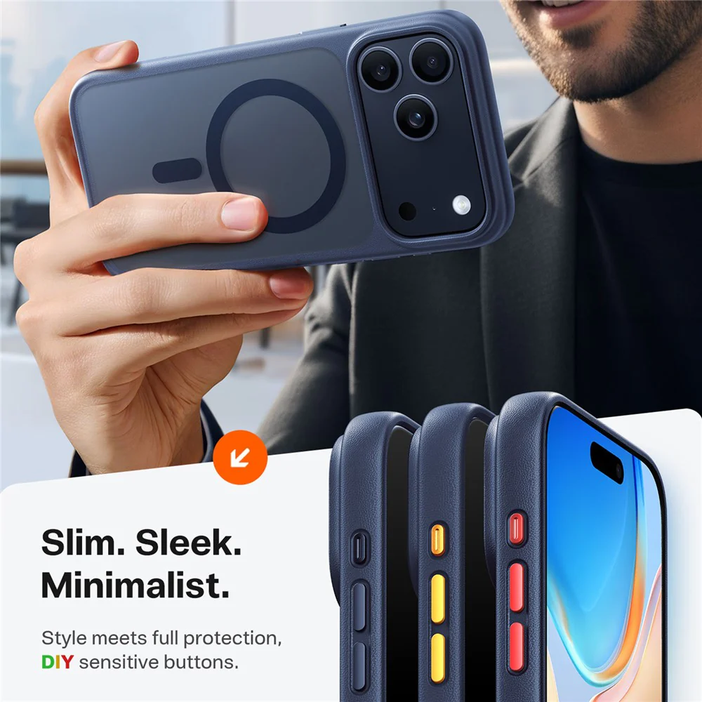 TORRAS For iPhone 17 Pro Max Case Magnetic Matte PC + TPU Phone Cover - Dark Blue - Image 2