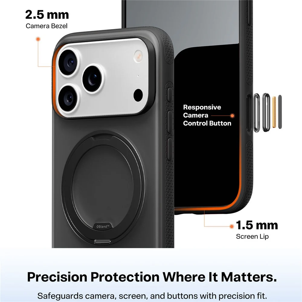 TORRAS O Fitness Series For iPhone 17 Pro Max Case Compatible with MagSafe TPU PC Kickstand Phone Cover - Black - Image 5