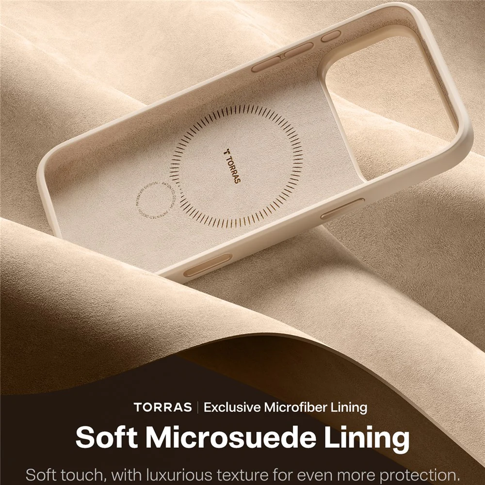 TORRAS Ostand Q Pro Series For iPhone 17 Pro Max Case Magnetic Ring Kickstand Liquid Silicone + PC Phone Cover - Desert Gold - Image 7