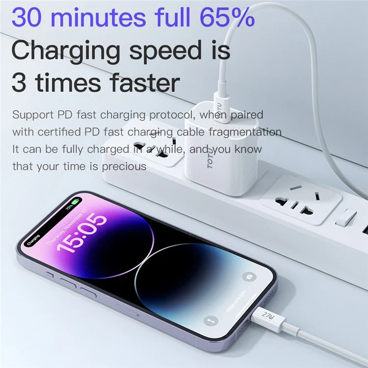TOTU HC-1 20W Fast Charging Power Adapter Type-C Portable Wall Charger - EU Plug - Image 3