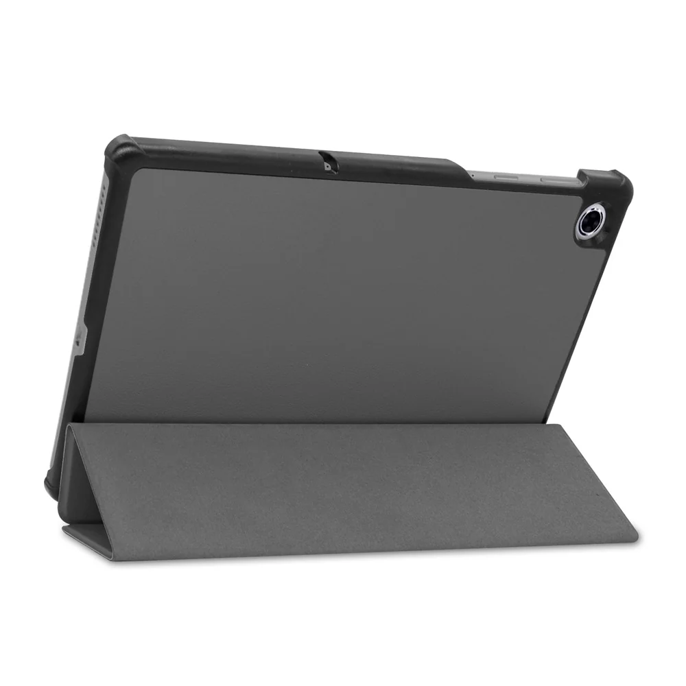 Tri-fold Leather Stand Case Textured PU Leather + PC Full Protective Tablet Case for Lenovo Tab M10 Plus TB-X606F - Grey - Image 6