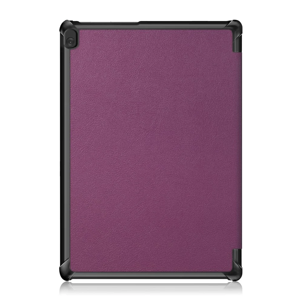 Tri-Fold Stand Leather Smart Auto Wake-Up/Sleep Case for Lenovo Tab M10 TB-X605F/TB-X505 - Purple - Image 3