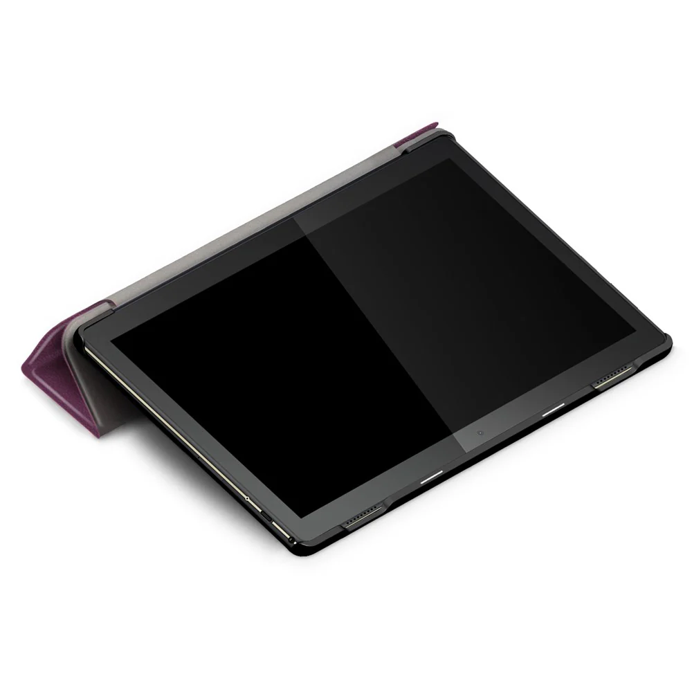 Tri-Fold Stand Leather Smart Auto Wake-Up/Sleep Case for Lenovo Tab M10 TB-X605F/TB-X505 - Purple - Image 7
