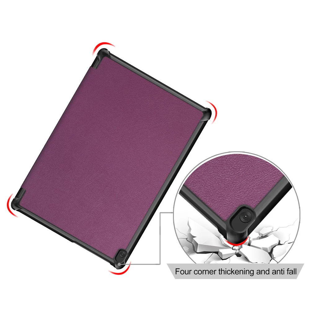Tri-Fold Stand Leather Smart Auto Wake-Up/Sleep Case for Lenovo Tab M10 TB-X605F/TB-X505 - Purple - Image 8
