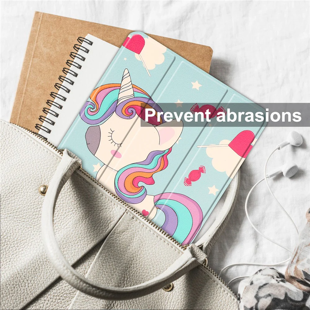 Tri-fold Stand Tablet Case for Lenovo Tab M9 Pattern Printing PU Leather + PC Protective Cover - Horse - Image 8