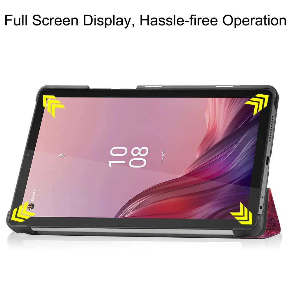 Tri-fold Stand Tablet Case for Lenovo Tab M9 Pattern Printing PU Leather + PC Protective Cover - Starry Sky - Image 4