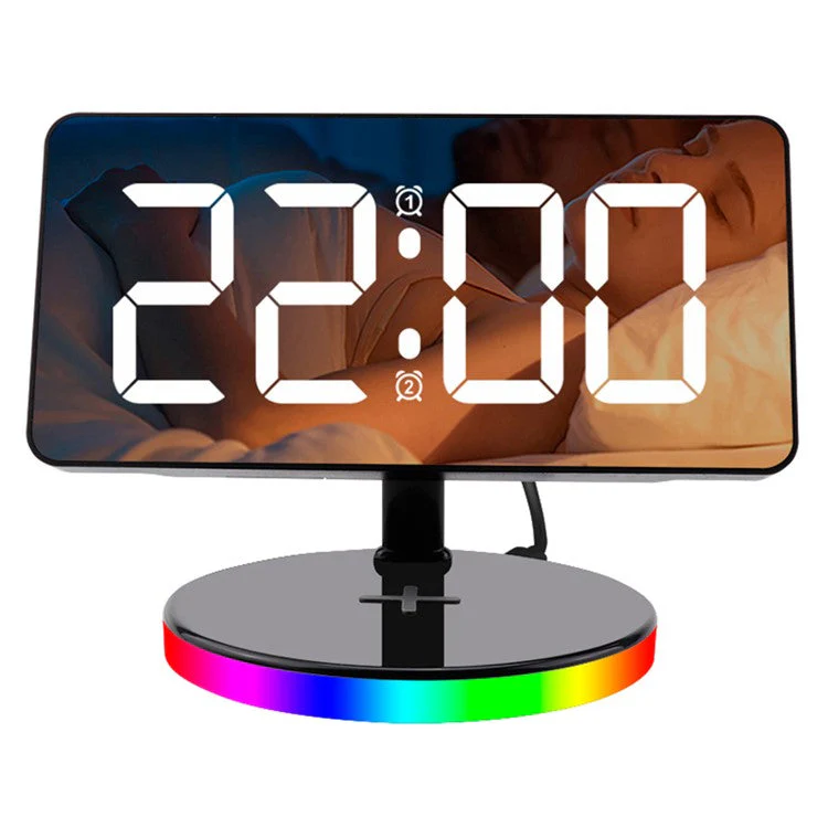 TS-3001-B White LED Digital Alarm Clock 15W Phone Wireless Charger Night Light - Image 2