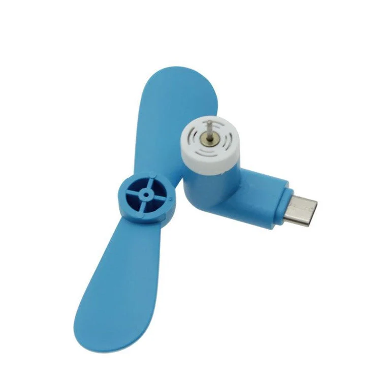 Type C USB OTG Mini Fan Portable Cooling Fan for Samsung Galaxy S8/OnePlus 3T Etc. - Blue - Image 3