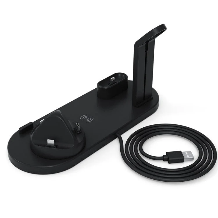 UD15 3 in 1 Rotatable Wireless Charging Dock Station for Apple iPhone/Android Device /Type-C Device - Black - Image 5