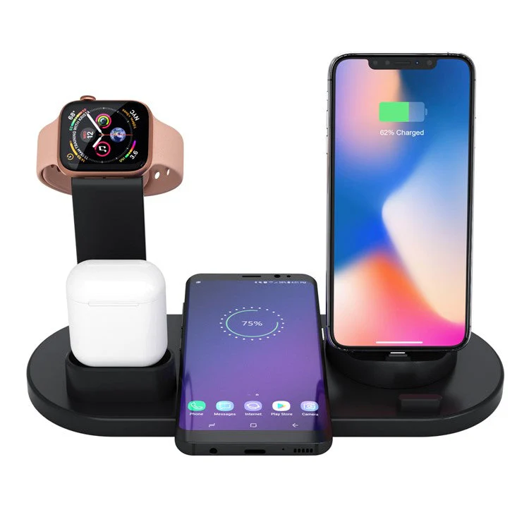 UD15 3 in 1 Rotatable Wireless Charging Dock Station for Apple iPhone/Android Device /Type-C Device - Black - Image 6
