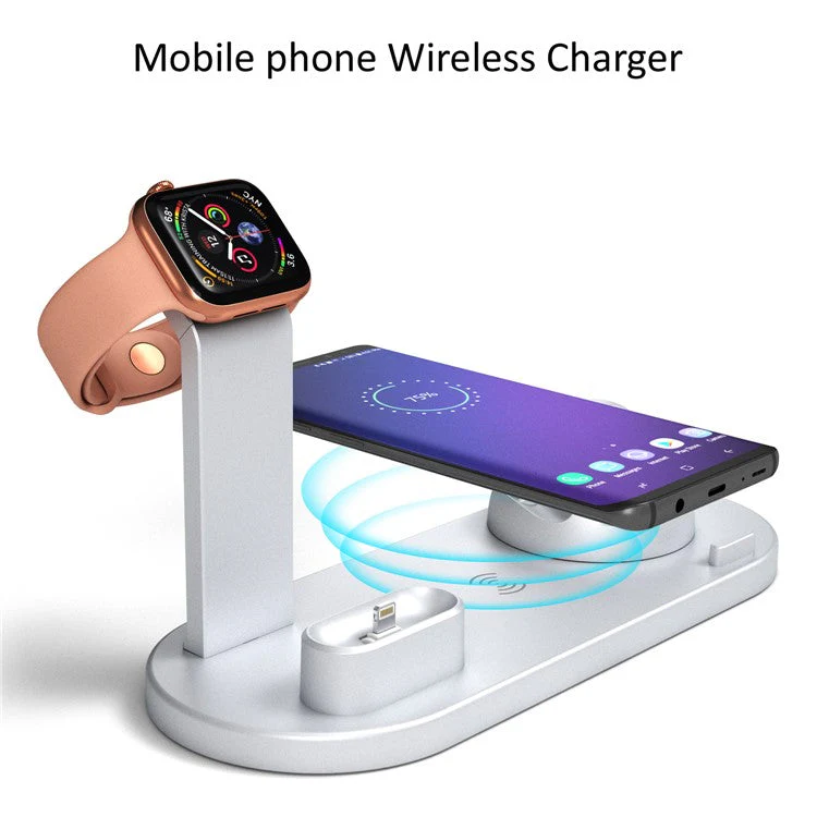 UD15 3 in 1 Rotatable Wireless Charging Dock Station for Apple iPhone/Android Device/Type-C Device - Silver - Image 5