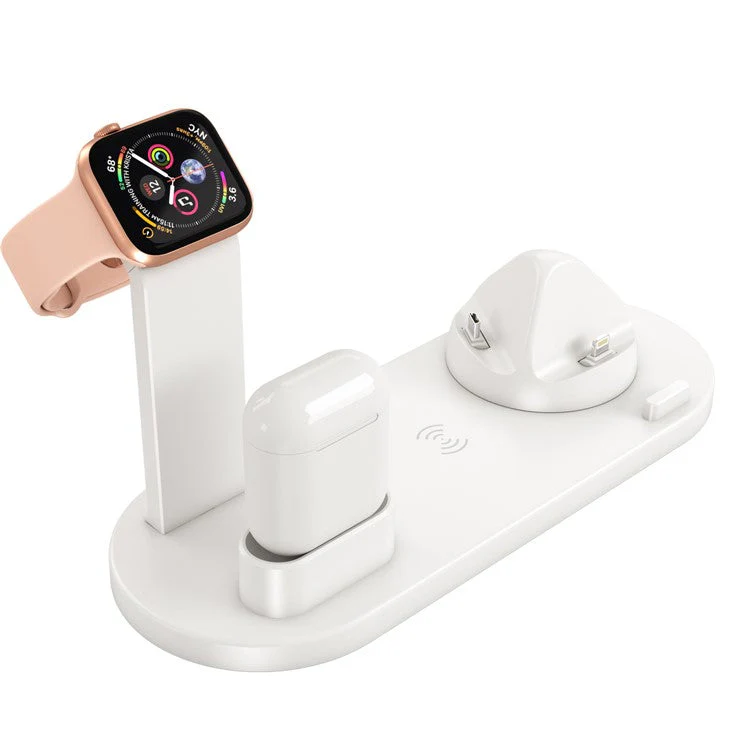 UD15 3 in 1 Rotatable Wireless Charging Dock Station for Apple iPhone/Android Device/Type-C Device - White