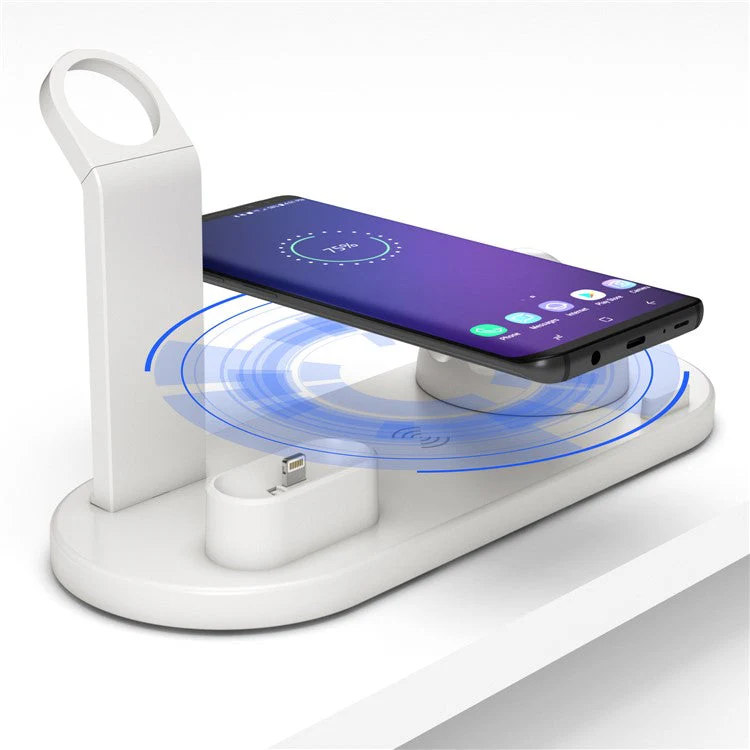 UD15 3 in 1 Rotatable Wireless Charging Dock Station for Apple iPhone/Android Device/Type-C Device - White - Image 2