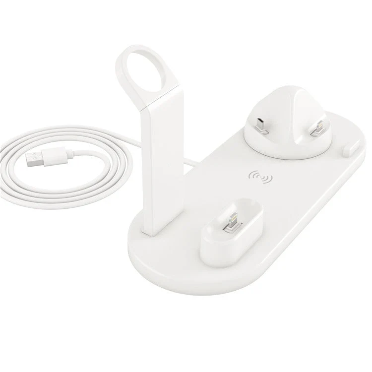 UD15 3 in 1 Rotatable Wireless Charging Dock Station for Apple iPhone/Android Device/Type-C Device - White - Image 3