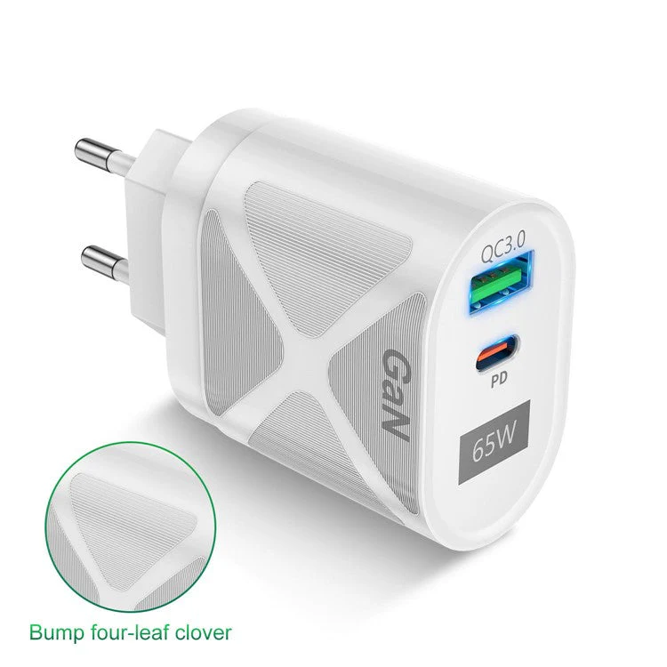 UD7568 PD+QC Fast Charging Charger Type-C + USB-A Power Adapter for Phone Tablet - White / Korea Plug - Image 2