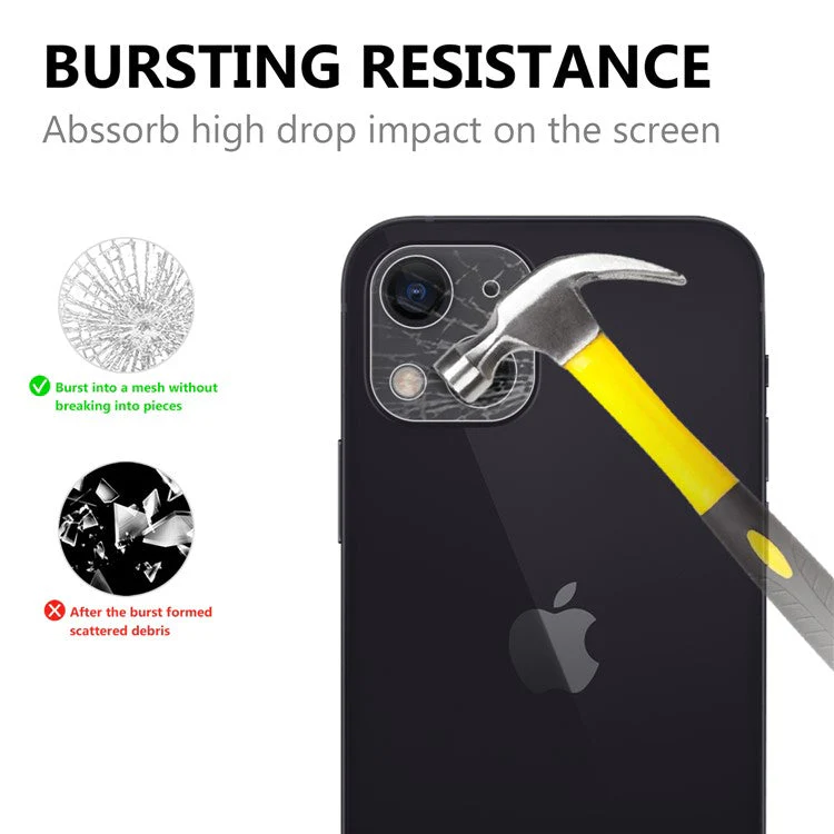 Ultra Clear HD Tempered Glass Shatter-Proof Camera Lens Protector Films for iPhone 13 6.1 inch - Image 2