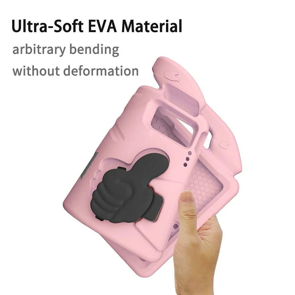 Ultra-Soft EVA Case For Lenovo Tab M10 Plus (3rd Gen)  /  Tab M10 5G  /  K10 Pro  /  Xiaomi Redmi Pad Thumb Kickstand Tablet Cover - Pink - Image 6