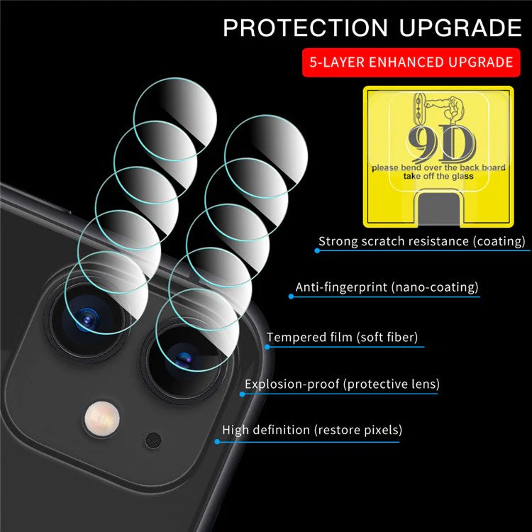 Ultra-thin Full Coverage Clear Tempered Glass Camera Lens Protective Film for iPhone 11 6.1 inch - Image 2