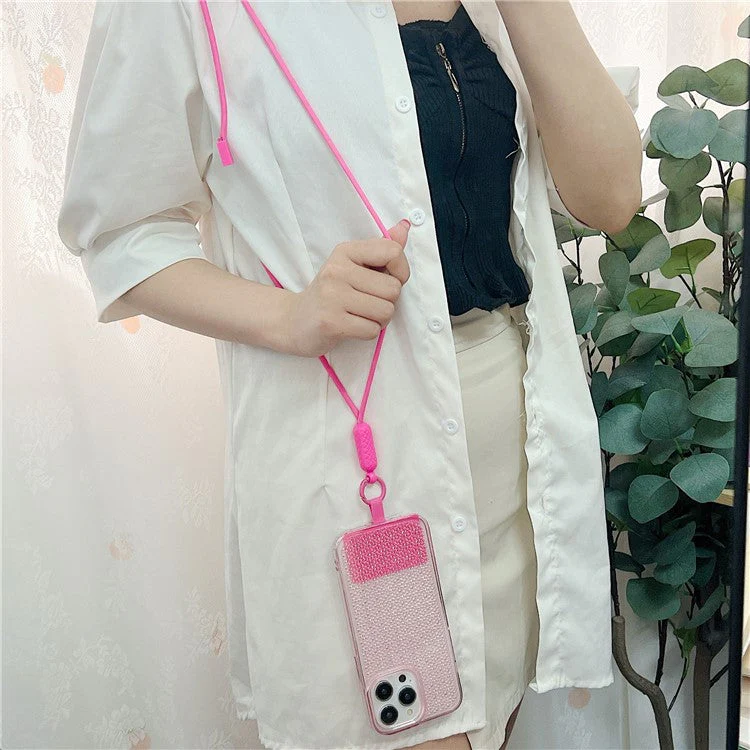 Universal Cell Phone Lanyard Nylon Neck Phone Adjustable Strap with Detachable Safety Pad - Blue - Image 2