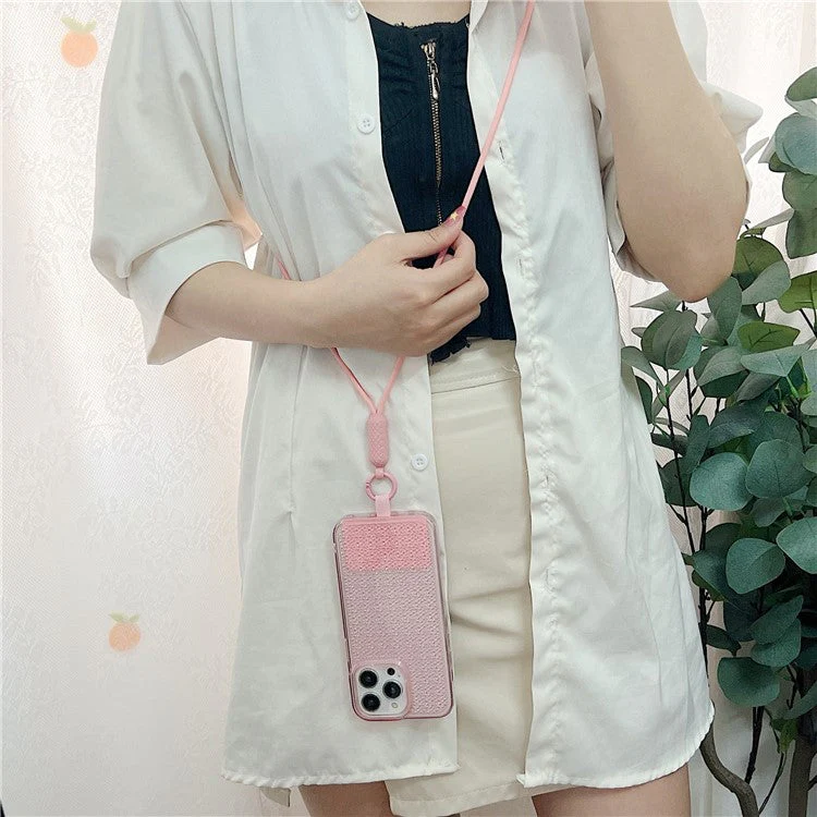 Universal Cell Phone Lanyard Nylon Neck Phone Adjustable Strap with Detachable Safety Pad - Red - Image 3