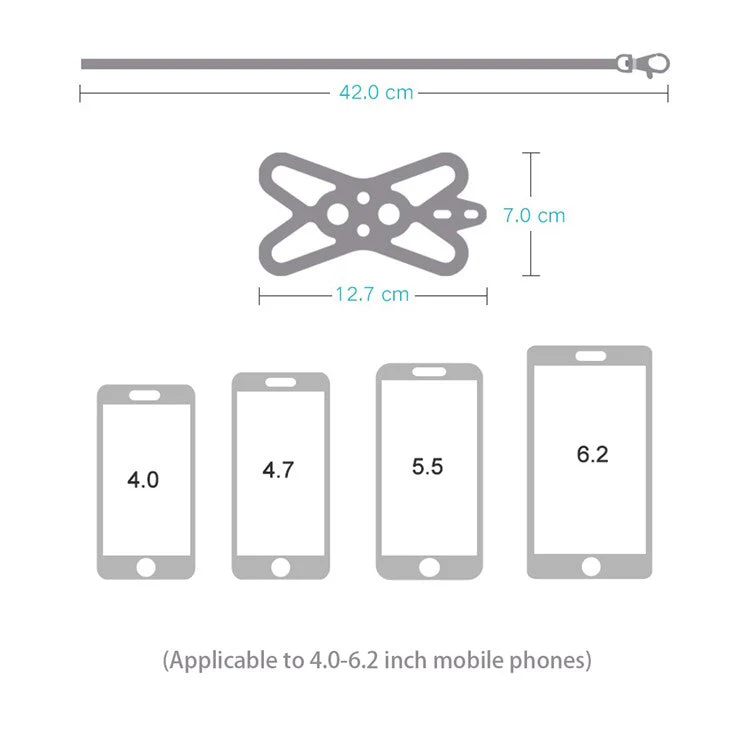 Universal Phone Lanyard Holder Silicone Phone Neck Strap Compatible with 4.7-6.5 inch Smartphones - Dark Blue - Image 6