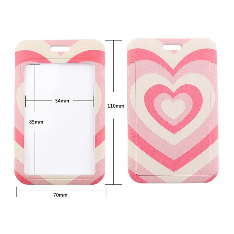 Universal Phone Lanyard Keychain with ID Badge Holder Heart Pattern Neck Strap for Student, Nurse, Teacher - AL896-28 - Image 2