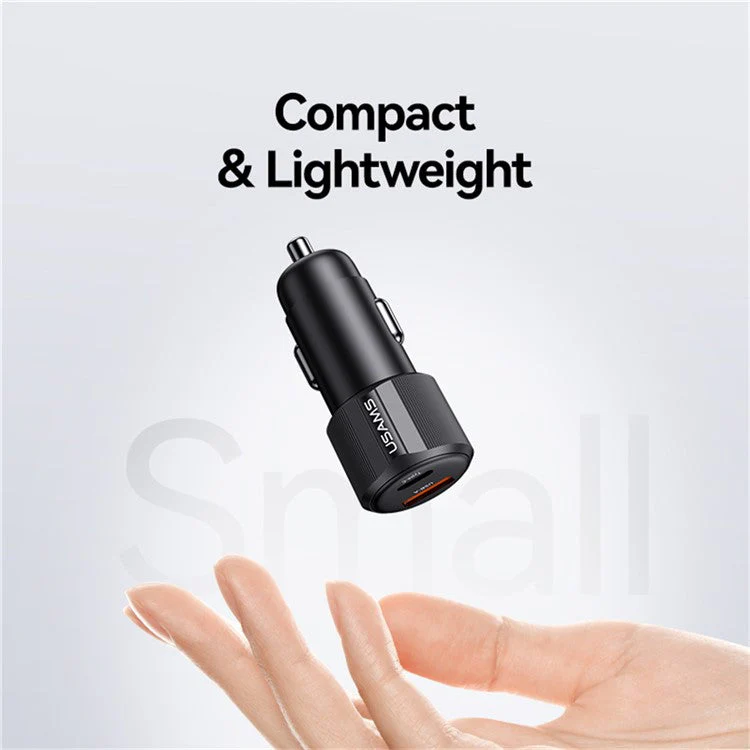 USAMS CC283 Car Charger 60W Dual Port USB-A + Type-C Fast Charging Cigarette Lighter Adapter - Image 8
