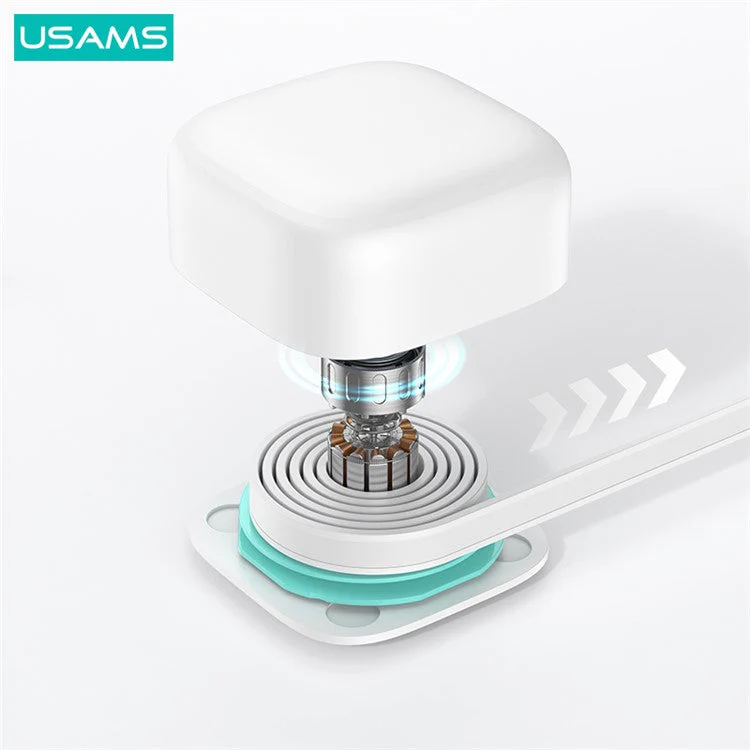 USAMS US-CC204 XMF Series PD 35W Dual Output GaN Fast Charger with Type-C Magnetic Retractable Cable Module, UK Plug - Black - Image 6