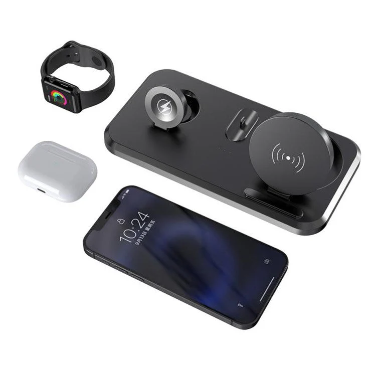 UV-06 3-in-1 15W Wireless Charger Foldable Qi Fast Charging Stand Dock for iPhone Samsung iWatch AirPods - Image 2