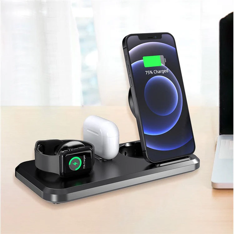 UV-06 3-in-1 15W Wireless Charger Foldable Qi Fast Charging Stand Dock for iPhone Samsung iWatch AirPods - Image 7