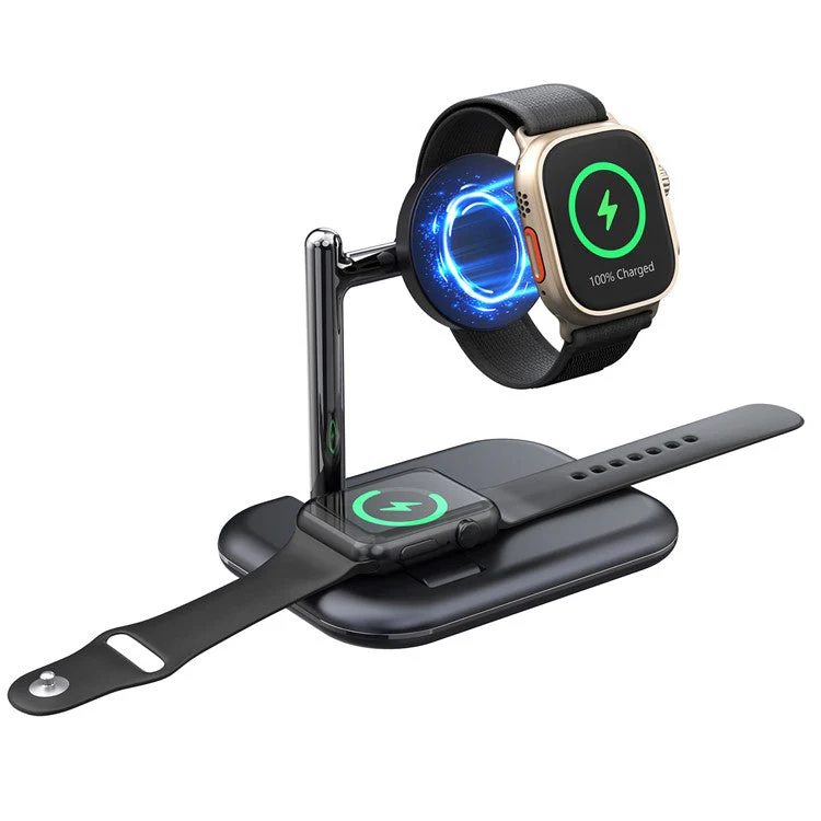 V19A 2-in-1 Magnetic Wireless Charger for Apple Watch Ultra / Series 8 7 SE 6 5 4 3 2 / Watch Nike , Desk Foldable Watch Charging Station - Image 2