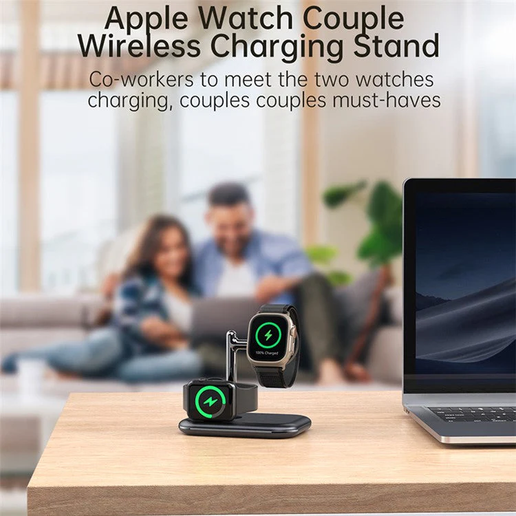 V19A 2-in-1 Magnetic Wireless Charger for Apple Watch Ultra / Series 8 7 SE 6 5 4 3 2 / Watch Nike , Desk Foldable Watch Charging Station - Image 5