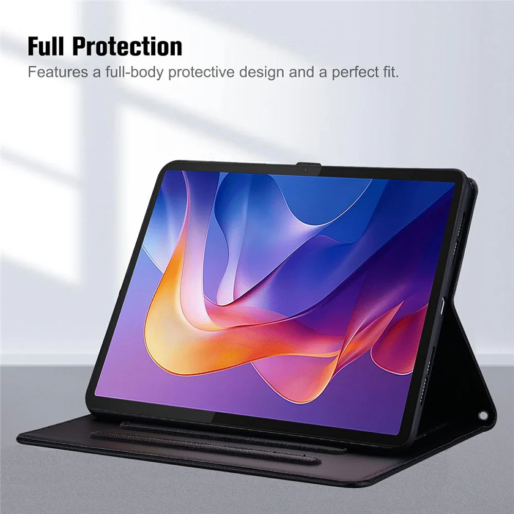 Wallet Case for Lenovo Xiaoxin Pad 2025 / Tab K11 Gen 2 / M11 Leather Stand Table Cover with Stylus Holder, 3D Effect Cat Pattern - Black - Image 3