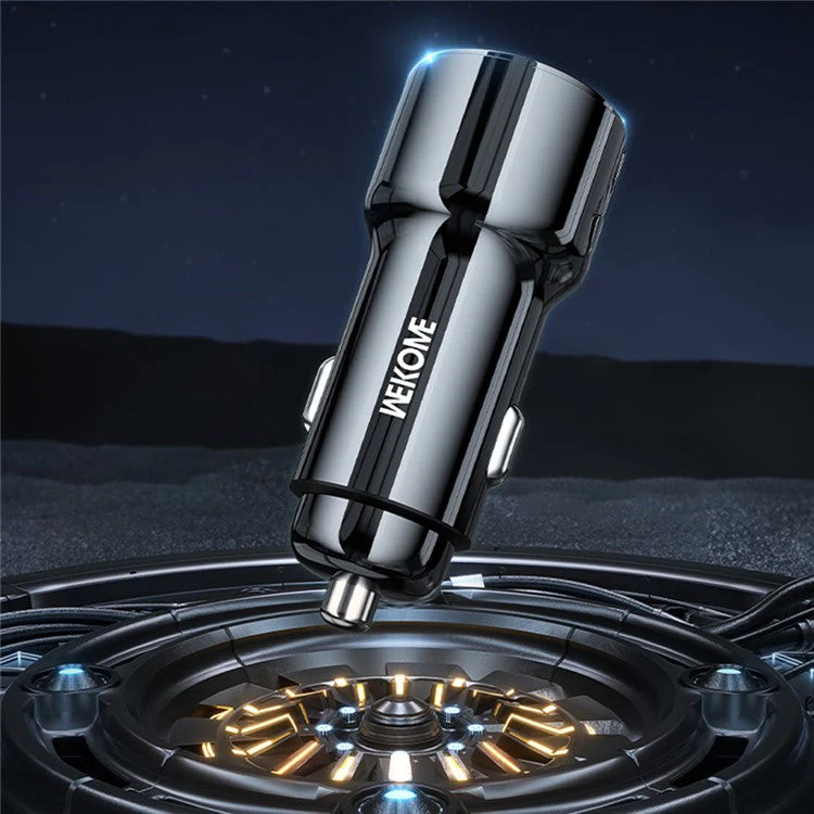 WEKOME WP-C49 Pop Digital Series USB-A+USB-C 63W Fast Car Charger - Image 3