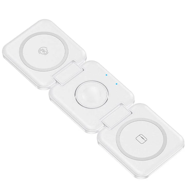 WEKOME WP-U174 3-in-1 15W Foldable Wireless Charger Phone Watch Earphone Charging Dock - White - Image 2