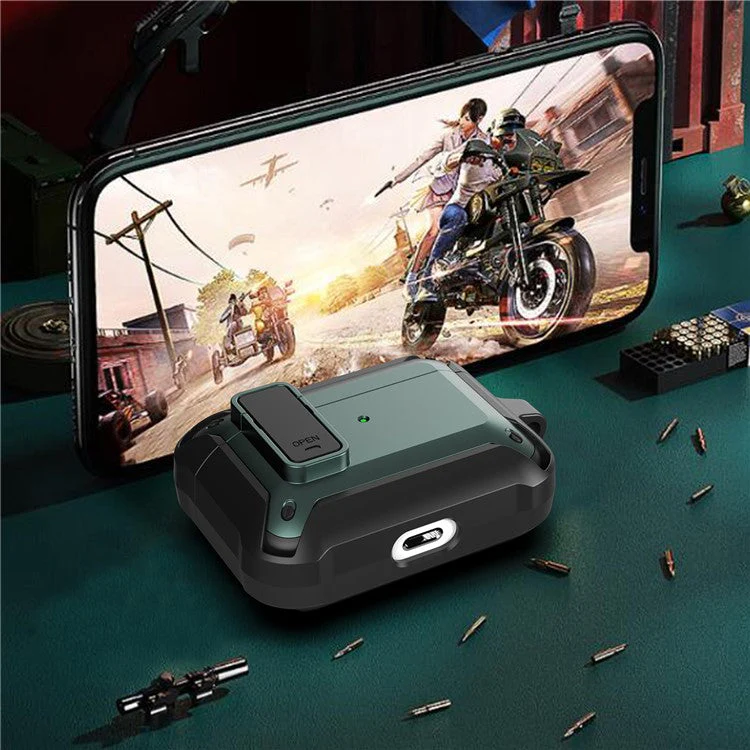 Wireless Earphone Anti-drop TPU+PC Protective Cover Case with Snap-on Lid Design for AirPods Pro - Style 5 - Image 8