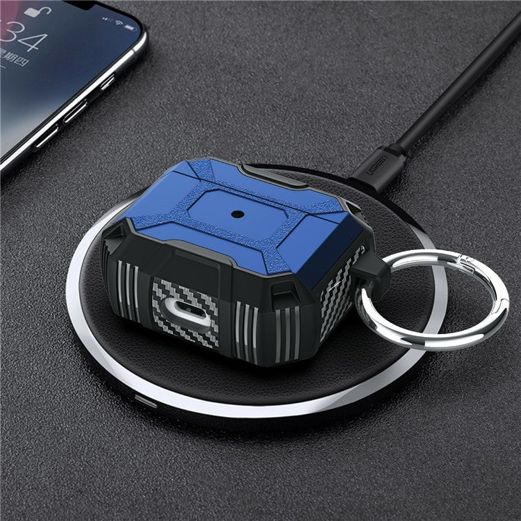 Wireless Earphone Case Sleeve Anti-drop TPU Protective Cover with Hanging Buckle for AirPods 3 - Blue - Image 3